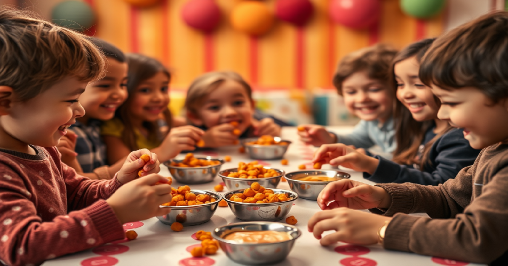 Kids enjoying Marry Me Chickpeas as a healthy snack