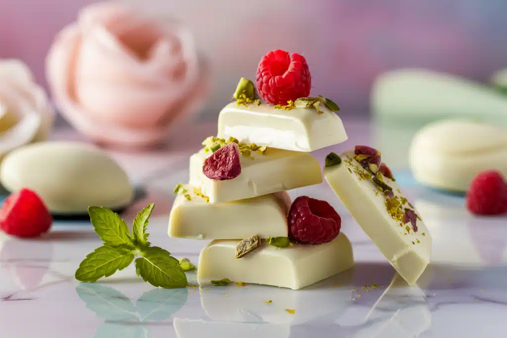 Luxurious vegan white chocolate made with 5 simple ingredients