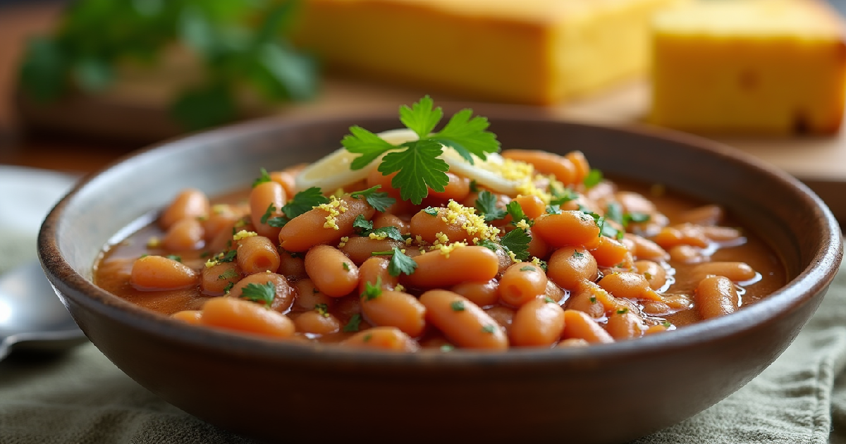 butter beans recipe - a rustic bowl filled with hearty butter beans cooked in a rich smoky broth with hints of herbs