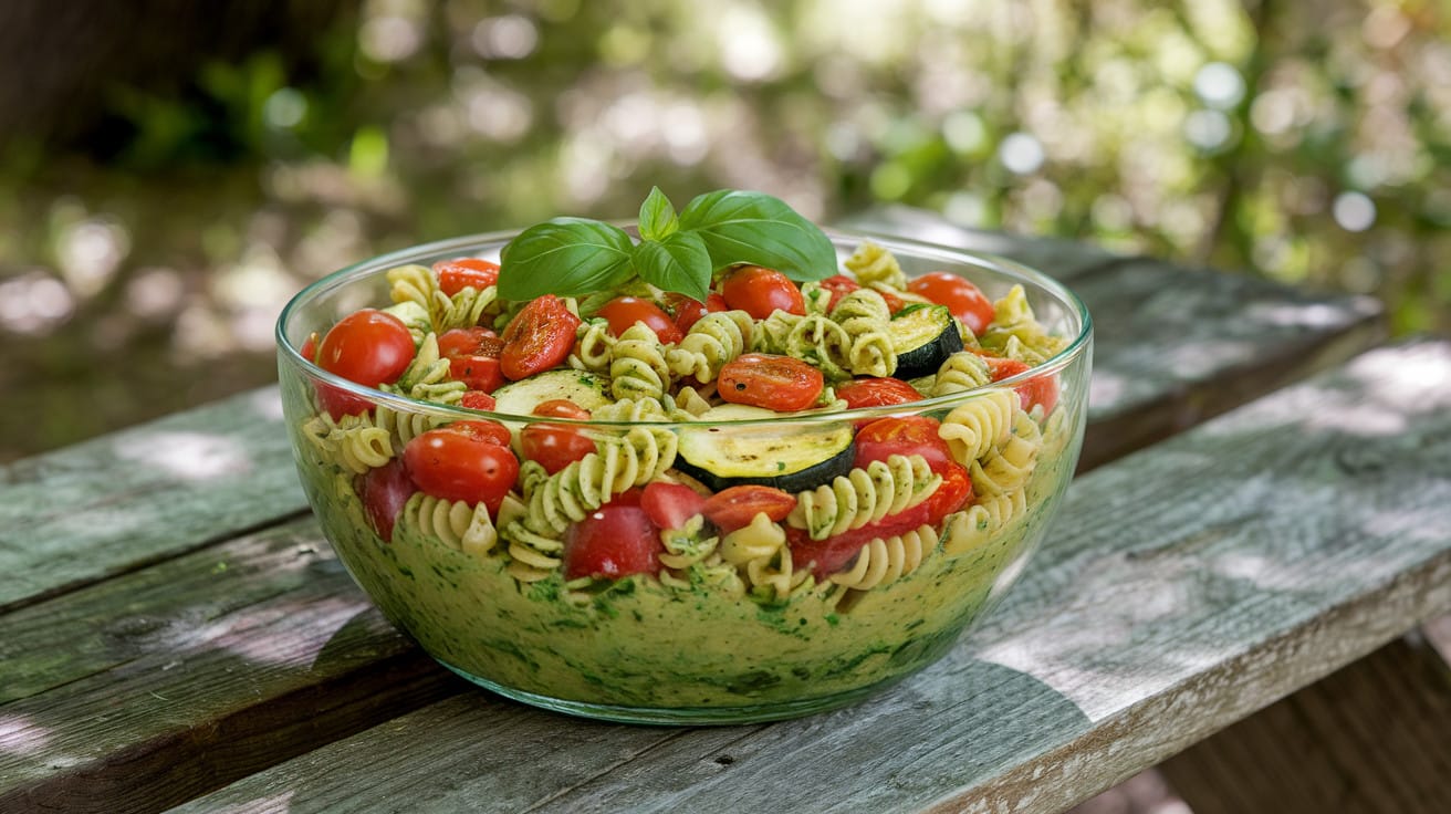 Pesto Pasta Salad with Roasted Vegetables