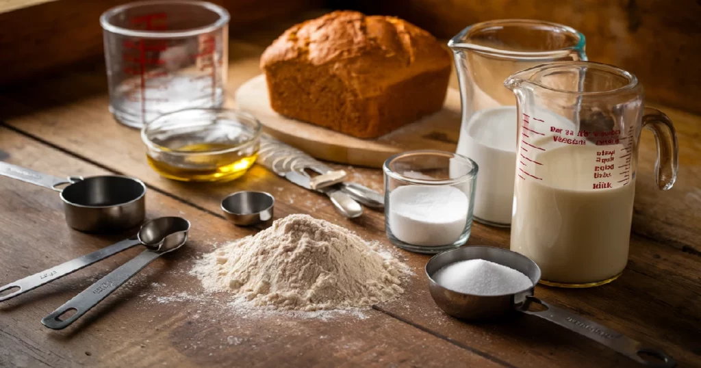 Essential ingredients for baking vegan bread