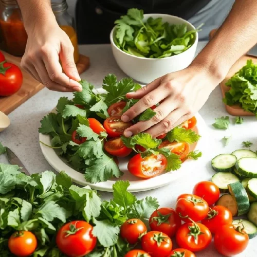 Rocket Salad Preparation