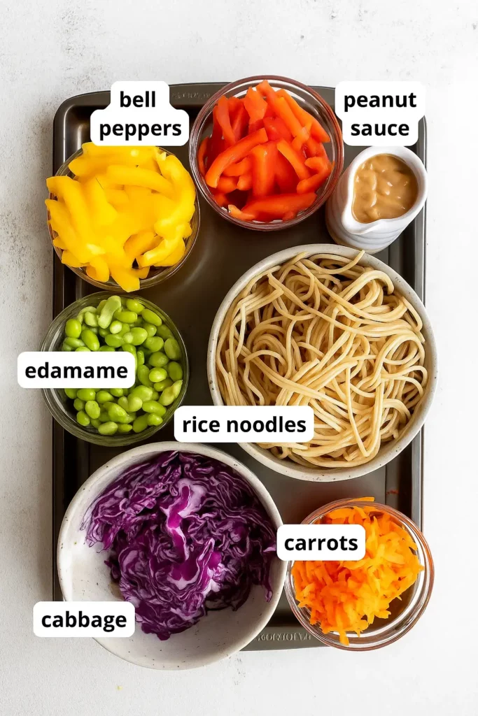 vegan thai noodle salad-ingredients